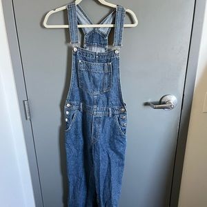 Pull&Bear 100% denim medium wash full length overalls
